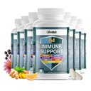 GreeNatr 7 dalam 1 Imune Suplemen Dukungan dengan Vitamin C, Vitamin D3, Zinc 50mg, Quercetin, Echinacea Purpurea, Sambucus Elderberry dan Ginger untuk Lengkap Pertahanan Ammune - 60 Capsules (12 Botol)