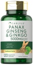 Carlyle Panax Ginseng & Ginkgo 5000mg 124; 120 Vegetarian Capsules 126; Non- GMO & Gluten Free Suplemen