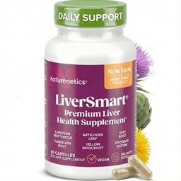 Ekstrak Milk Thistle Liver Cleanse & Support, 60 Capsules - 80% Silymarin Extract dengan Artichoke & Dandelion, Supports Liver Enzymes, Energy, & Diagle - Vegan, Gluten- Free