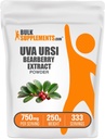 BulkSuplements.com Bearberry Extract Powder - Uva Ursi Extract, Herbal Suplement - Vegan & Gluten Bebas, 750mg per Serving, 250g (8.8 oz) (Paket 1)