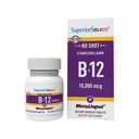 Sumber Superior No Shot Vitamin B-12 Cyanocobalamin 10000 mcg - Vitamin B-12 untuk mendukung Produksi Energi, Kesehatan Otak & Overall Wellness - Tablegual Tablets - 60 Dissolable Talet