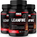 FORCE FacTOR LeanFire, 3-Pack, Pra Kerja Keluar Energi Pil dengan Green Tea Extract dan Caffeine untuk Meningkatkan Energi, Membangun Otot Lean, Menimbulkan Atletic Performance, dan Fokus Enhance, 90 Kapsul