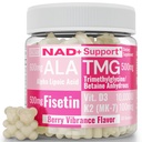 SHIZAM TMG Betaine Alpha Lipoic Acid ALA D3 Fisetin Gummies, Tri- Methylglicine trimethylglicine R- Alpha NAD + Plus + HCL Suplemen, Mitokondrial Aktivator Senolytic, NR Capsules Powder 600mg 100mg