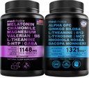 MEDCHOICE Sleep Melonatin (90ct) and Nootropic Brain (60ct) Suplement Bundle - Wellness Duo for Sleep, Brain, Focus, & Mood Support - Vegan, Non-GMO, Gluten- Free