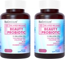 Produksi Kecantikan BioEmblem untuk Perempuan, 35 Milyar CFU 14 Strains dengan Biotin, Collagen, Pregren untuk Kesehatan Digetical, Rambut Skin dan Nails, Tambahan Progral Vaginal, Shelf Stable, 60 Caps