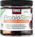 Force Factor ProbioSlim Kombucha Gummies for Digetical Health, Progories for Women and Progories for Men Made with 5 Milyar CFUs, Kombucha SCOBY Probiotic Gummies, Peach, 60 Gummies