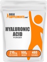 BulkSuplements.com Hyaluronic Acid Powder - seperti Sodium Hyaluronate, Suplemen Hyalanic - Tingkat Makanan, Gluten Bebas - 215mg per Serving, 100g (3.5 oz) (Paket 1)