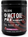 Bullseye MCT Oil Pre Workout Suplemen - Cretine Monohydrate, Medium Chain Triglycerides, Beta Alanine, Caffeine, L- Citrulline, Muscle Gainer, Focus, Endurance, Energy -20 Servings - Wild Berry