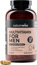 NatureWise Multivitamin for Men - Daily Male Dukung - Minetered & Herbs for Energy, Performance, Imunity - with Vitamin A, C, D, B-Complex - Soy & Gluten- Free, Non-GMO - 240 Capsules [6- Bulan Supply]