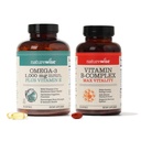 NatureWise 1000mg Omega 3 600mg EPA 400mg DHA with Vitamin E 180ct & Vitamin B Complex for Women 150 Softgels [5- Bulan Suppply]