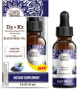 GuruNanda Wellness Bundle: Cair Ashwagandha dengan Babopa (1 Fl Oz) untuk Dukungan Fokus & Relaxation & Minyak Benih Hitam (2 Fl Oz) dengan Vitamin D3, K2 & E untuk Imune Boosting - Vegan & Non-GMO