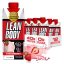 Labrada Lean Body Ready-To-Drink Strawberry Protein Shake, 40g Protein, Whey Blend, 0 Sugar, Gluten Free, 22 Vitamin & Mineces, 17 Ounce (Recyclable Carton & Lid - Paket 12) LABRADA