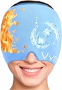 Migraine Relief Cap Miracle Headache Relief Cap360 Hot & Cool Headache Cap Sootthing Odorless Gel Ice Head Chap Upgraded Migrain Cap for Tension, Stress, and Sinus (Biru)