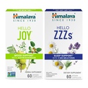 Himalaya Halo Joy dengan Ashwagandha untuk Improving Mood dan Roh & Hello ZZZs dengan Melonasin untuk Dukungan Tidur, 60 Capsules Setiap Bundle