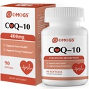 OMOGS CoQ10 400mg Softgeels, Suplemen Penyerangan Koenzim Q10 Tinggi Mendukung Kesehatan Jantung, Kesehatan Kardiovaskular, Sistem Imune & Produksi Energi Cellular, Gluten Bebas, 90 Softgels