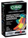 CURAD Performance Series IRONMAN Antibakteri Bandages, Extreme Hold Adhesive Technology, Pinger & Knuckle Bandages, Fleksible Fabric, Variety Pack dengan Didukung Size & Colors, 20 Cacah