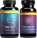 Suplemen Pemanas Otak Primal & Vision untuk Perempuan dan Vision Pria dan Pengamanan Mata dengan Lutein, Bundle Alaxanthin