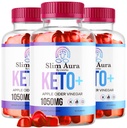 (3 Pack) Slim Aura Keto ACV Gummies - Secara resmi Slim Aura Keto Plus Apple Cider 1050MG Advanced Formula Gumys, All Natural Premium Formula Formula, Slimaura Gomitas Review, 300 Gummies selama 5 Bulan