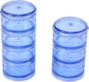 SUPVOX 1 Set Cylinder Stackable Pill Box Round Weekly Pill Case Dispenser untuk dan Medication (Blue)