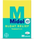 Midol Bloat Relief, Caplets with Papabrom, 30 Count