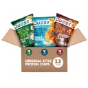 Protein Nutrition Quest Variasi Chips Pack, BBQ, Cheddar & Sour Cream, Sour Cream & Onion, High Protein, Low Carb, 1.1 oz (Paket 12)