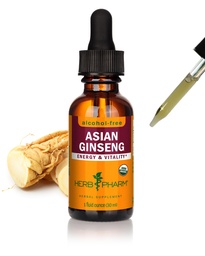 Herb Pharm Asia (Panax) Ginseng Liquid Glycerite untuk Energi dan Stamina, Alcohol- Free Glycerite, 1 Oz