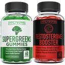 Atlantis Nutrition Supergreens 60 Gummies + Testosterone Booster 2-Pack (120 Gummi)