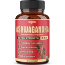 90 Kapsul - Ashwagandha Tambahan Kapsul - Ginger Root, Turmeric, Rhodiola Rosea & Black Pepper