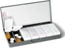 PORT X Polyish Designer Weekly Box Organizer Kotak Pill (Single 1X Daily, Charcoin Gray)