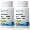 PT 324 mg [Potensi Tinggi] Iron Suplement, Gentle on Stomach 124; 2 Pack - 200 tablet Total