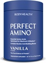 BodyHealth PerfectAmino Powder - BCAA dan bedak EAA untuk Pre dan Post Workout - Amino Acid Energy Minuman untuk Pria dan Perempuan untuk Mendukung Lean Muscle dan Pemulihan - Vanilla - 60 Servilla - 60 Servings