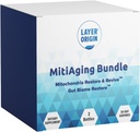 Lapis Origin MitiAging Bundle, Anti- aging 2 - Bottle Pack: Gut Bome Restore dan Mitokondria Revive - Boost Cellular Health, 30 Day Suppply