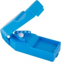 EZY DOSE Pill Cutter dan Splitter dengan Dispenser, Cuts Pills, Vitamin, Tablet, pedang baja tanpa penghuni, Perjalanan Sized, Pil Potong Aman dan Vitamin, Mudah digunakan, Warna May Vary, BPA Bebas