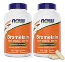 Sekarang Bromelain 500 mg, 200 Veg Capsules (Paket 2) Tambahan - Non- GMO, Vegan 500mg Caps