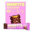 Misfits Vegan Protein Bars, Brownie Batter - Updated Recipe 124; Plant Based, Low Sugar & Carb, High Fiber Snacks 124; Pack of 15