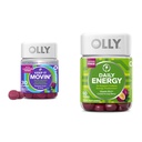Perkembangan Konstilasi OLLY 30ct, Energi Gummy 60ct - Rhubarb Prunes Amla Berry, B12 CoQ10 Goji Tropical