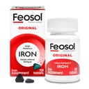 Feosol Pill Besi Asli, Non-heme, 325mg Ferrous Sulfate (65mg Elemental Iron), 1 Per Day, 120ct, 4 Bulan Suply, untuk Dukungan Sistem Energi dan Imune, Dibuat di AS