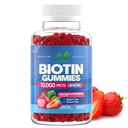 Biotin 10,000mcg Gummies untuk Perempuan & Pria (100 Count) - 2x Maksimal Kekuatan Biotin untuk Rambut Tumbuh, Skin & Nails - Bebas Gluten-