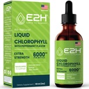 E2H Chlorofil Liquid Drops - Natural Energy Booster, Imune System Dupport and Internal Deodoran - Peppermint Flavor - 2 Fl Oz