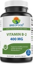 Brieofood Vitamin B2 (Riboflavin) 400mg, 120 Veggie Capsules - Gluten Free, Non- GMO