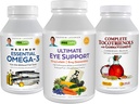 ANDREW LESSMAN 3 Produk Mata Kesehatan Bundle - 360 Softgels Setiap Dukungan Mata Ultimate, Maksimum Omega- 3 dan Complete Tocotrienol. Promoses and Supports Eye Health.