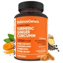 Suplemen Curcumin Turmeric dengan Black Pepper & Ginger Root 1000mg 124; OptimaFormula 95% Curcuminoid Curcuma Curcuma; Gabungan Kesehatan & Inflammation Dukungan 124; 60 Capsules Powder Filled