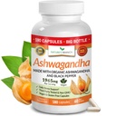 UDAF Verifikasi Organik Ashwagandha dengan Black Pepper - 180 Capsules - 1965mg Kekuatan Ekstra untuk Stres, Tidur, Mood, Thyroid, Fokus, Rambut, Vegan Root Extract Powder - Pria dan Perempuan Suplemen