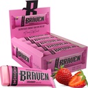 Braven Bar Strawberry Energy Bars (1.59 oz, Paket 20) - Energi Mengunyah dengan 5g Protein - OntheGo Energy Snacks untuk Running, Hiking, dan Olahraga - Gluten Free Snacks untuk Boost Energi Terhenti