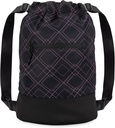 Flex Cinch Drawstring Gym Bag for Women with Graphic Designs 126; Durable Lighlable Gym Cugs 12.4; Great for Gym Bag, Traveling, and Overnight124; Black / Rose - Geometric