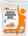 BuckSuppliments.com Organic Burdock Root Extrader - Burdock Root Powder, Herbal Suplemen - Vegan & Gluten Bebas, 1g per Serving, 1kg (2.2 lbs) (Pack 1)