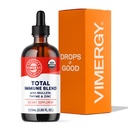 Vimergy Total Immune Blend * Suplemen Liquid, 57 Serbu-Menyerap Dukungan Imune - Semua Musim, Zinc, Thyme dan Mullein Drops Non- GMO, Vegan, USDA Organik, Dukungan kekebalan tubuh (115 mL)