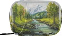Oil painting Spring Forest Pill Box 7 day Case Bag Travel Pill Organizer Bag with Zipper Portable Case Compact Size for Vitamin Suplemen Hoder