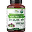 Zazzee USDA Organik Milk Thistle 50: 1 Ekstrak, 80% Silymarin Flavonoid, 200 Vegan Kapsul, 6 + Bulan Supply, Silybum Marianum, Dukungan & Detox Dukungan, Organik All-Natural, Non-GMO, Dibuat di AS