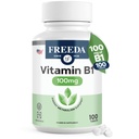 Freeda Vitamin B1 Thiamine 100mg - Support Energy Metabolism, Nervous System Health - Kosher, Vegan, Gluten Free - Thiamin HCl 100 mg Vitamin B 1 - Pure Vit B1 Vitamin B1 Suplemen (100 Ct)